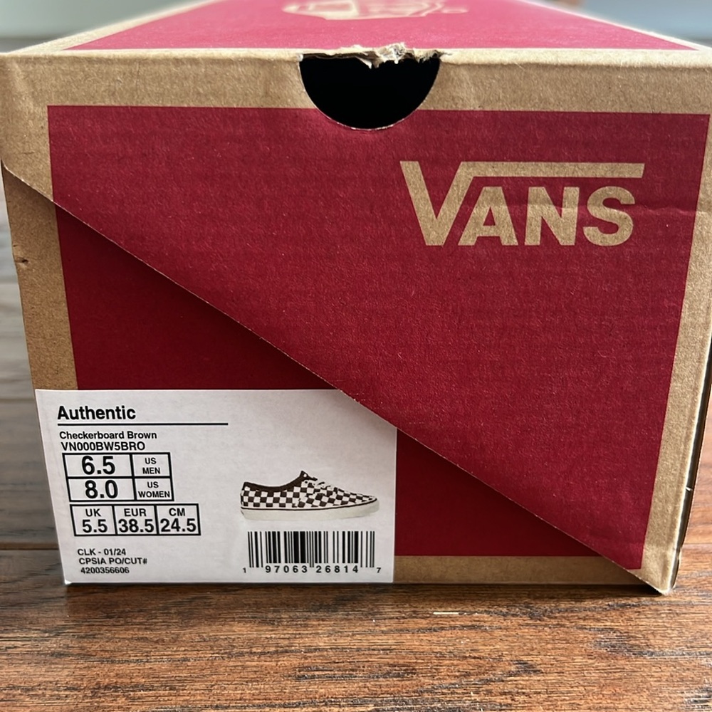 Authentic Checkered Brown Vans - Picture 6 of 6